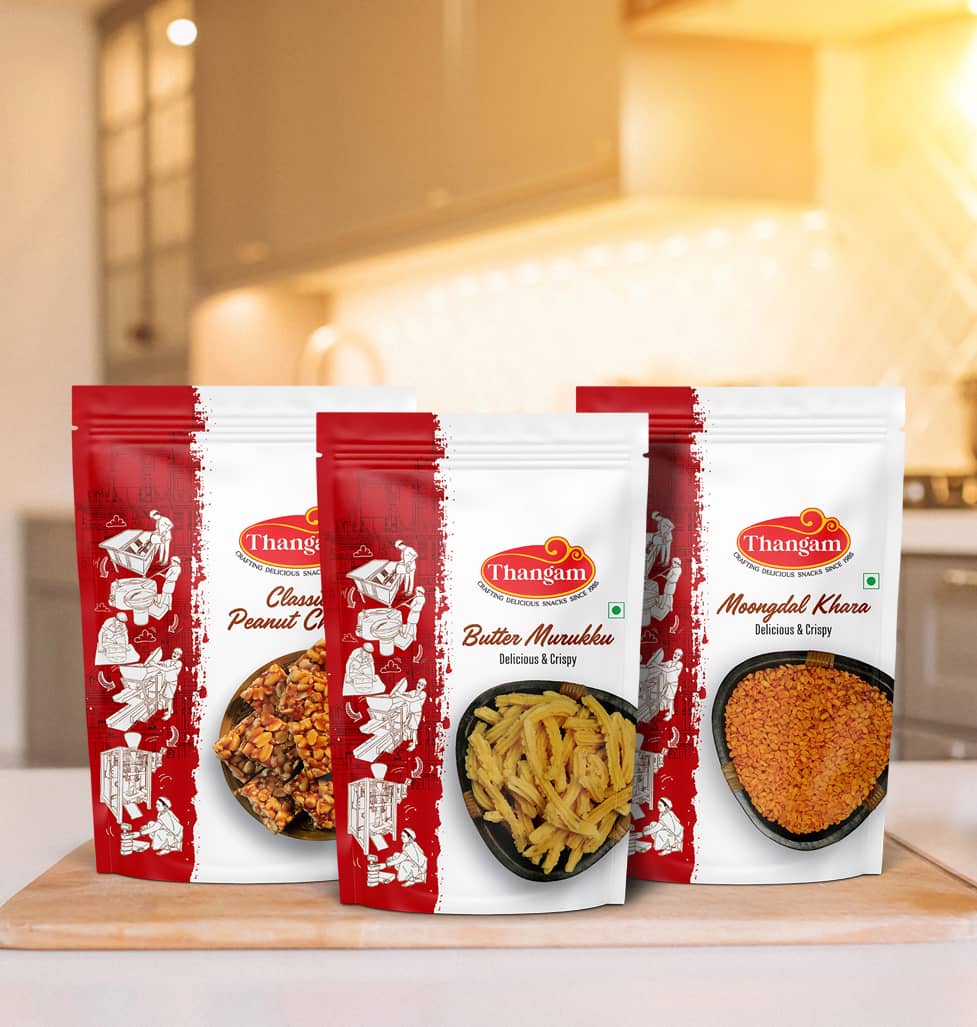 Classic Peanut Chikki, Butter Murukku & Moongdal Khara